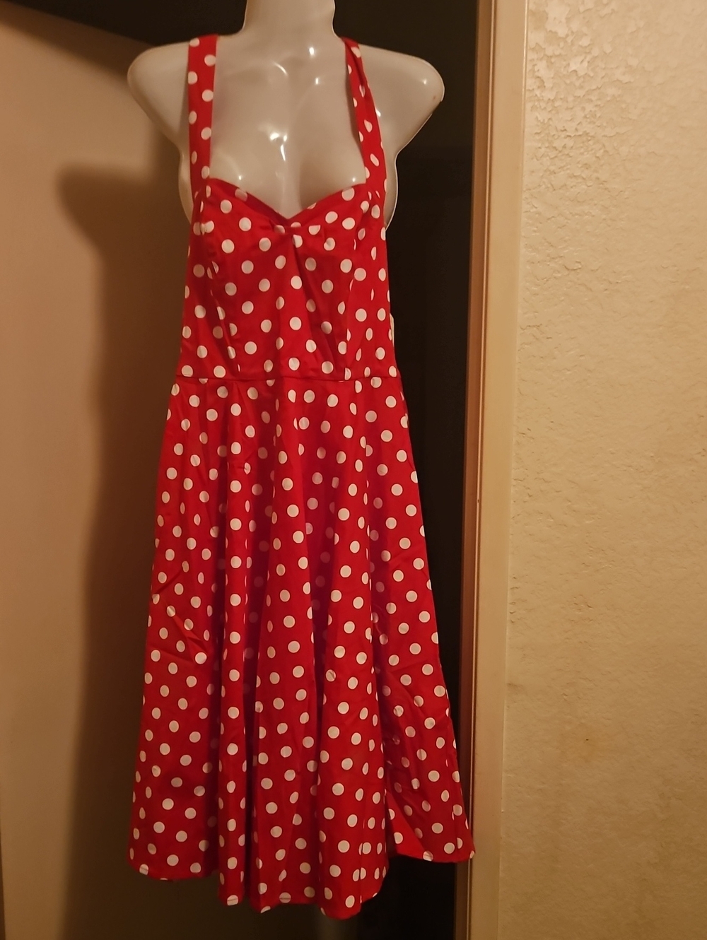 Nordstrom Red and White Polka Dot Midi Dress